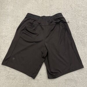 Lululemon Fundamental 10" Shorts Mens M Black Unlined Drawstring Zip Pocket EUC